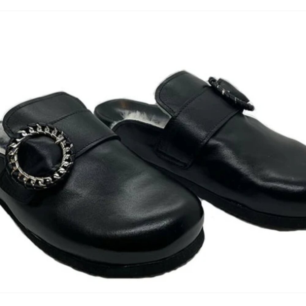 hand made Italian clogs/slipons Leather and shearling lining 5.5, 6, 6.5, 7 - Picture 5 of 5